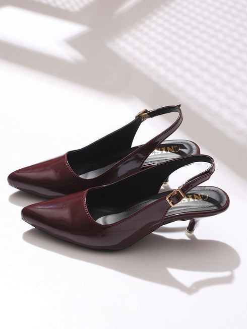 GNIST Classy Pointed Cherry Kitten Heel